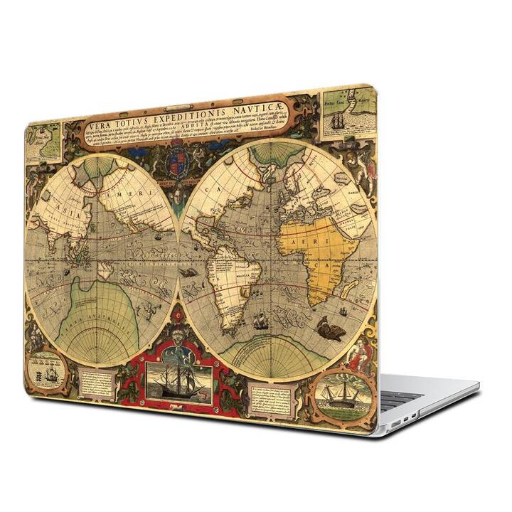 EG Coque rigide (Macbook Air 15" M2 2023, Carte géografique, Brun)