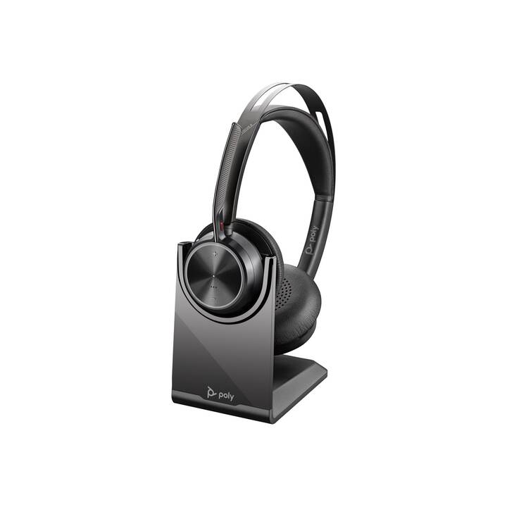 HP Office Headset Voyager Focus 2 (On-Ear, Kabel und Kabellos, Schwarz)