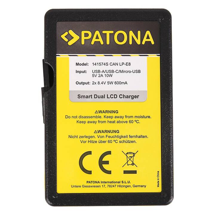 PATONA Canon Smart Kamera-Ladegerät