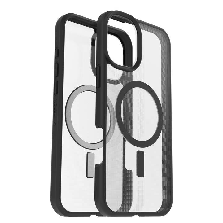 OTTERBOX Backcover MagSafe React Series (iPhone 16 Plus, Zweifarbig, Transparent, Schwarz)