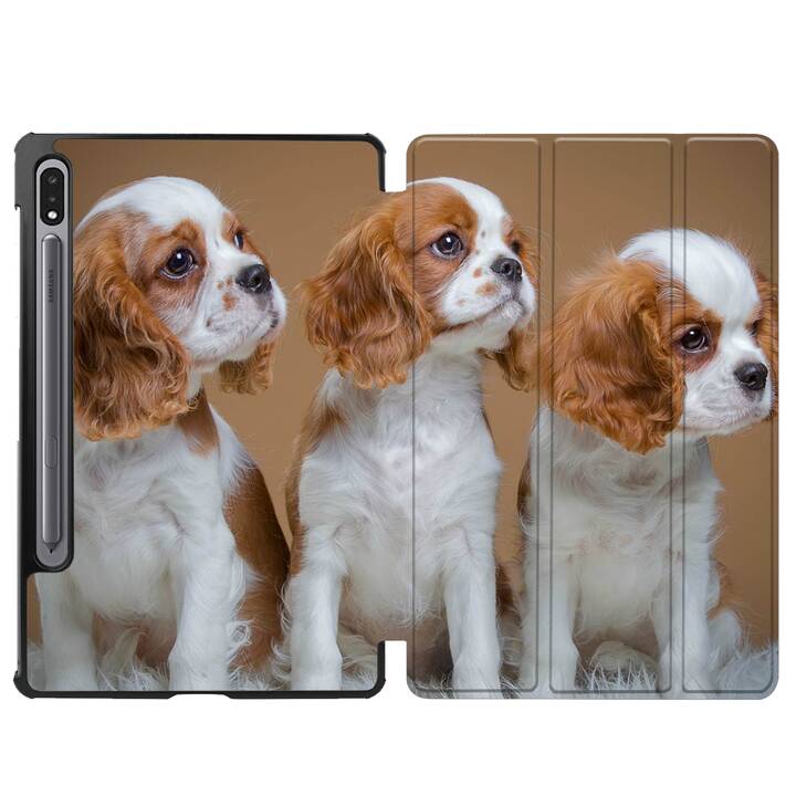 EG coque pour Samsung Galaxy Tab S8+ 12.4" (2022) - marron - chiens