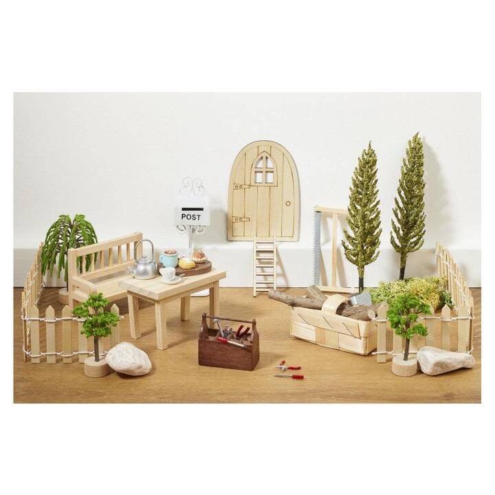 HOBBYFUN Mobilier miniature de jardin décoratif (Beige)