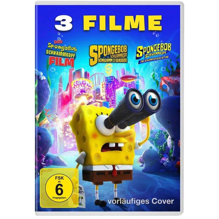SpongeBob Schwammkopf 3 Filme - Der Film (2004) / Schwamm aus dem Wasser (2015) / Eine schwammtastische Rettung (2020) (3 DVDs) (DE, EN)