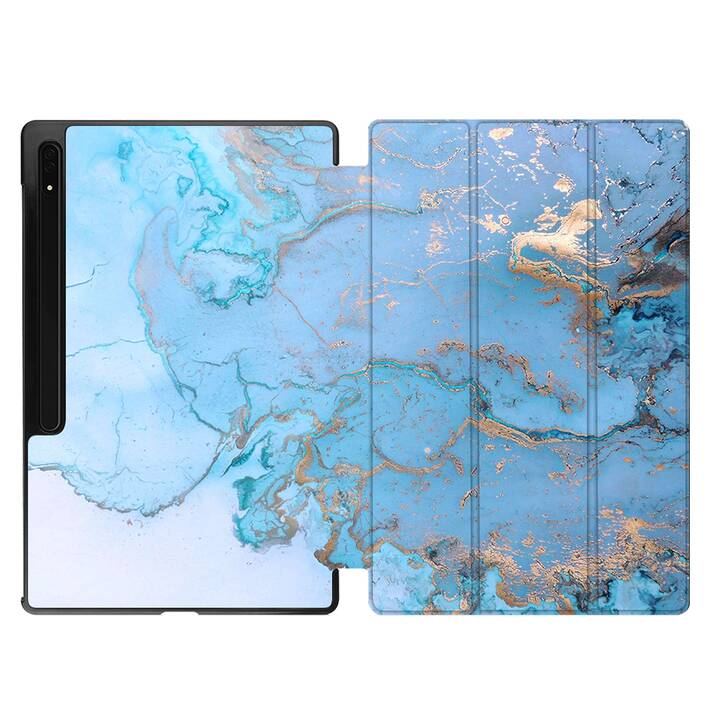 EG Hülle für Samsung Galaxy Tab S8 Ultra 14.6" (2022) - Blau - Marmor