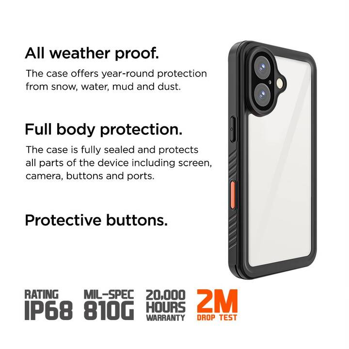 EIGER Hardcase Avalanche (iPhone 16, Nero)