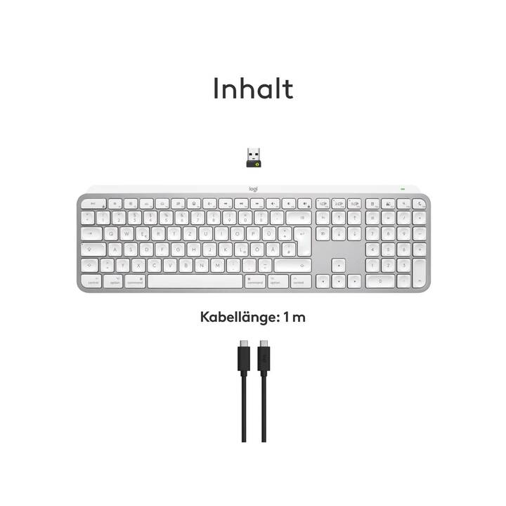LOGITECH MX Keys S for Mac (Bluetooth, USB, Schweiz, Kabellos)