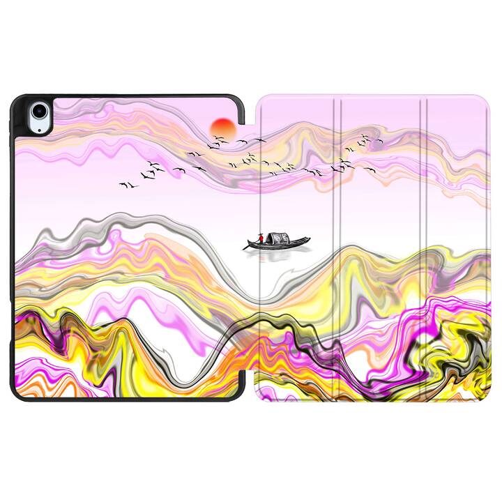 EG coque pour iPad Air 10.9" (2022) 5e génération - rose - peinture de paysage