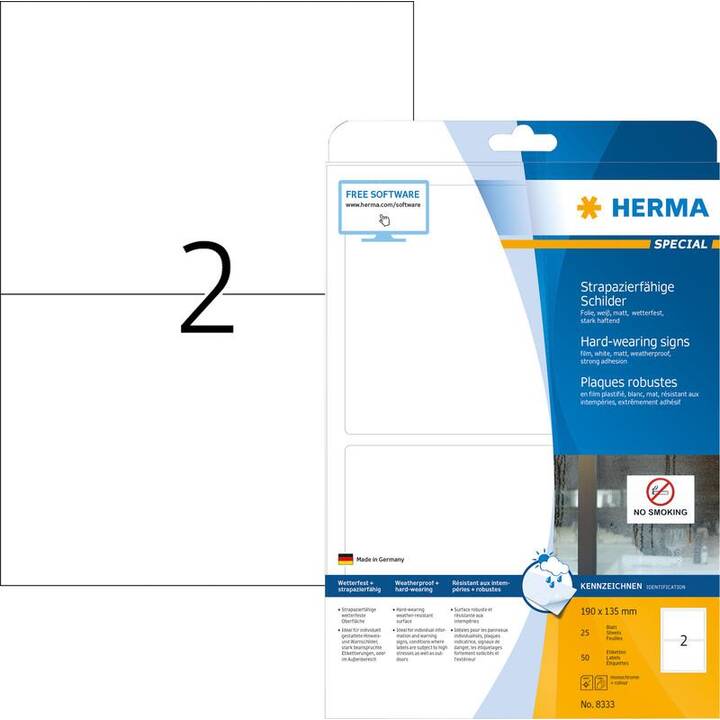 HERMA Foglie etichette per stampante (135 x 190 mm)