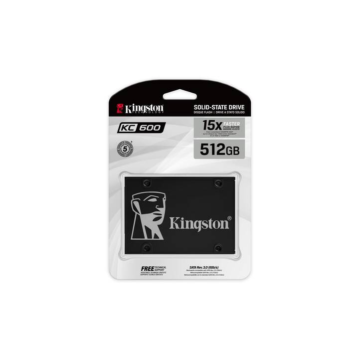 KINGSTON TECHNOLOGY KC600 (SATA-III, 512 GB, Noir)