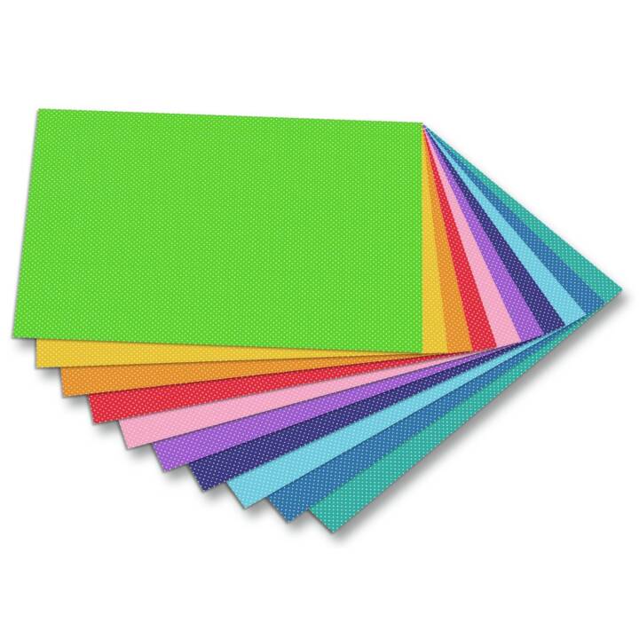 FOLIA Papier spécial Points (Multicolore, 10 pièce)