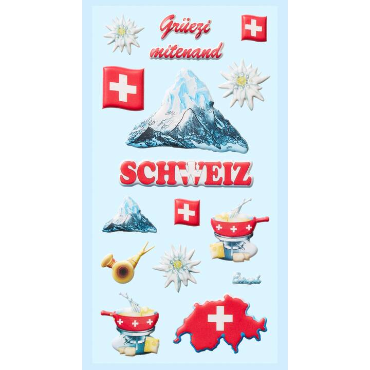 HOBBYFUN Sticker Schweiz (Schwarz, Rot, Weiss, Mehrfarbig)