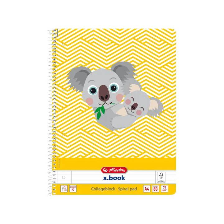 HERLITZ Taccuini Cute Koala (A4, Rigato)