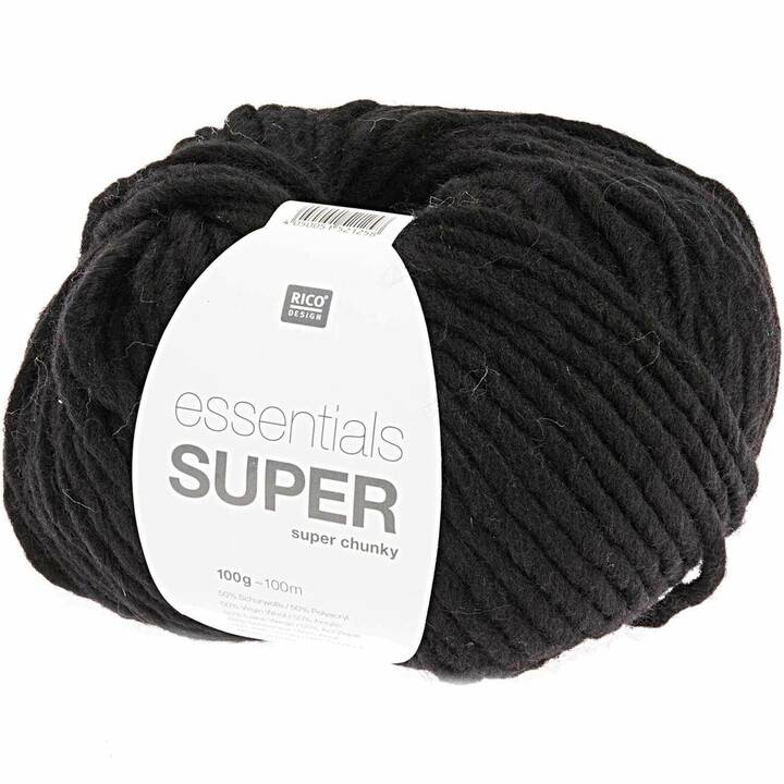 RICO DESIGN Lana Essentials Super Super Chunky (100 g, Nero)