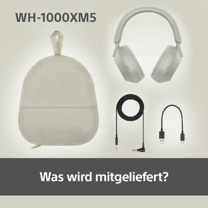 SONY WH-1000XM5 (ANC, Bluetooth 5.2, Silber)