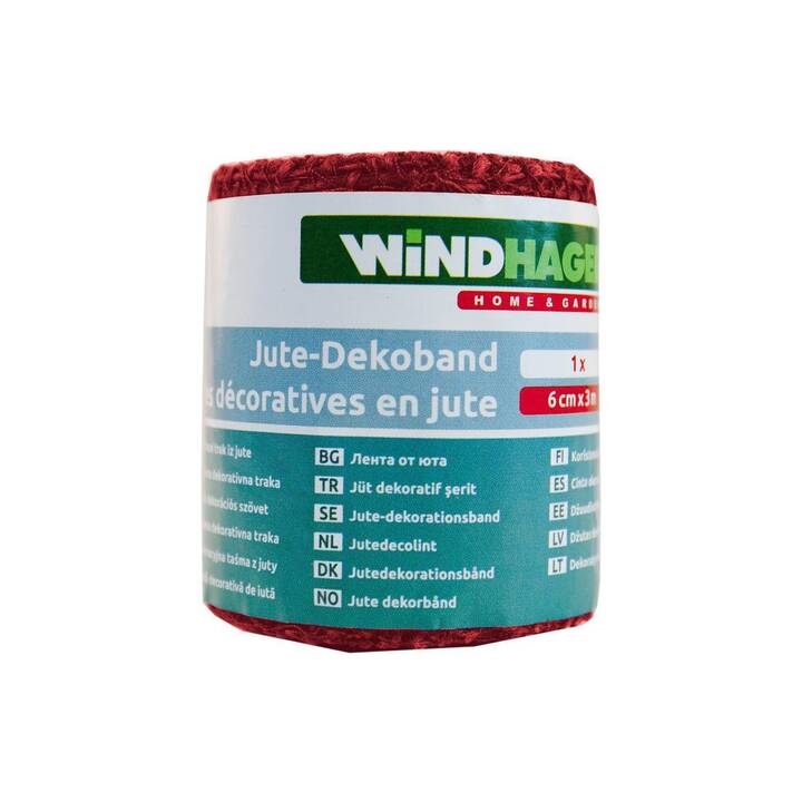 WINDHAGER Ruban textile (Rouge, 3 m)