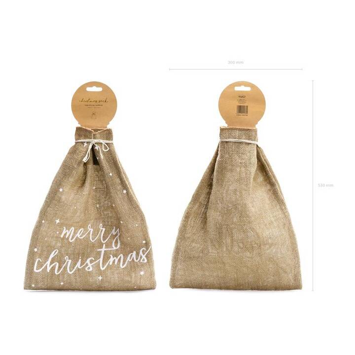 PARTYDECO Sachet cadeau (Beige, Nature, Blanc, Texte et lettres)