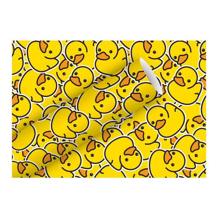 BRAUN + COMPANY Geschenkpapier Little Ducks (Gelb, Orange, Schwarz, Ente)