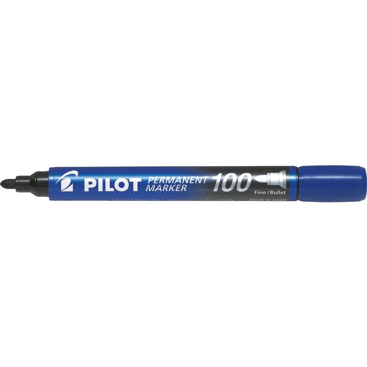 PILOT PEN Pennarello indelebile 100 (Blu, 1 pezzo)