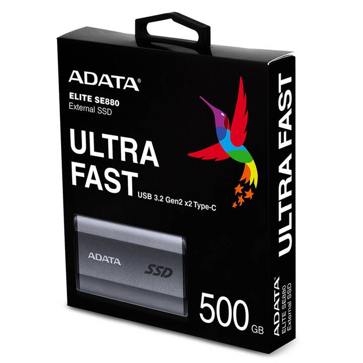 ADATA SE880 (USB Typ-C, 500 GB, Grau)