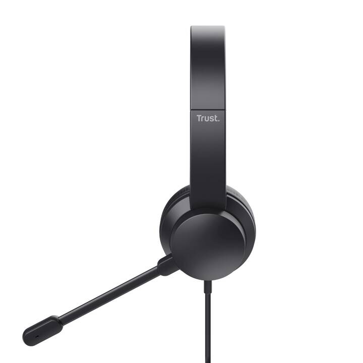 TRUST Office Headset HS-201 (On-Ear, Kabel, Schwarz)