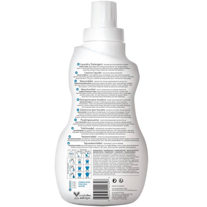 ATTITUDE Detergente per macchine Nature + Technology (15 l, Liquido)