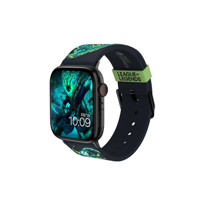 MOBY FOX League of Legends Thresh Armband (Apple Watch Series 7 / Ultra / Series 2 / Series 5 / Series 8 / SE / Series 1 / Series 3 / Series 4 / Series 6, Schwarz, Grün)