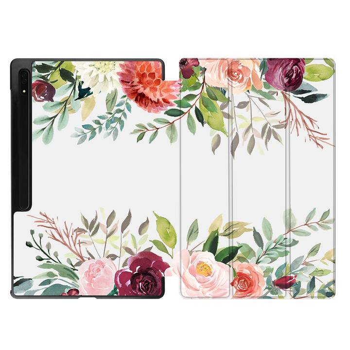 EG Housse (11", Galaxy Tab S9, Fleurs, Multicolore)