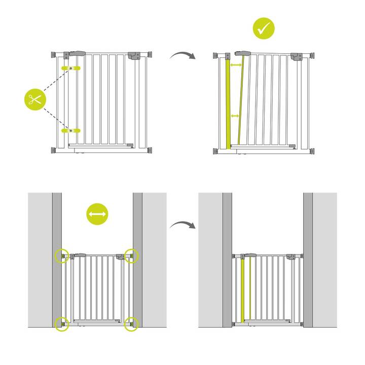 HAUCK Türschutzgitter Stop N Safe 2 + 9 cm (84 cm - 89 cm)