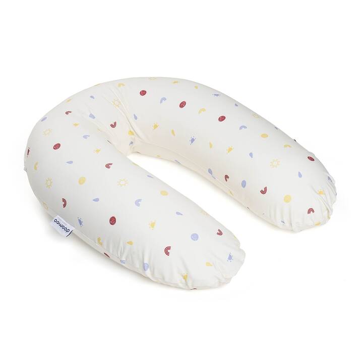 DOOMOO Cuscini allattamento Buddy Happy Colors (170 cm, Bianco, Multicolore)