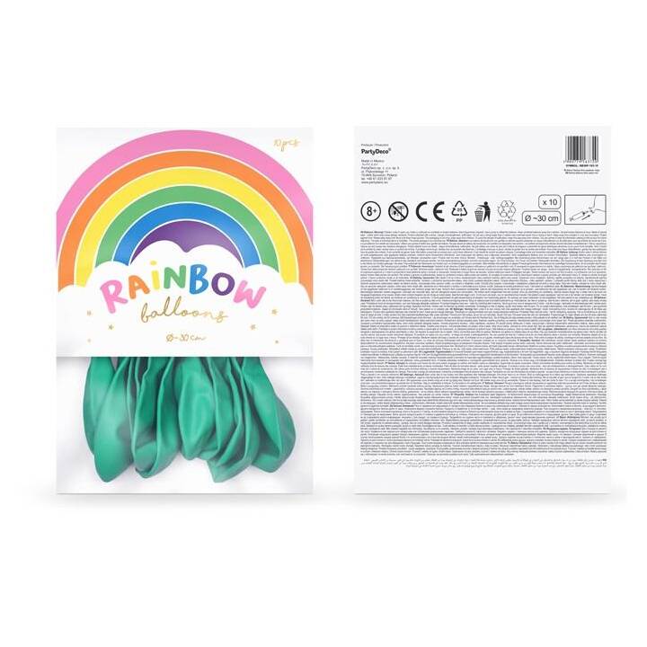 PARTYDECO Ballon Uni Rainbow (30 cm, 10 pièce)