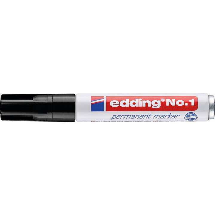 EDDING Marqueur permanent No. 1 (Noir, 1 pièce)