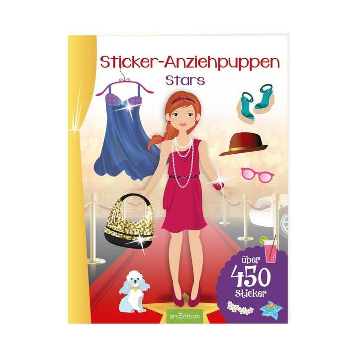 ARS EDITION Livres autocollants Anziehpuppen – Stars (Mode)