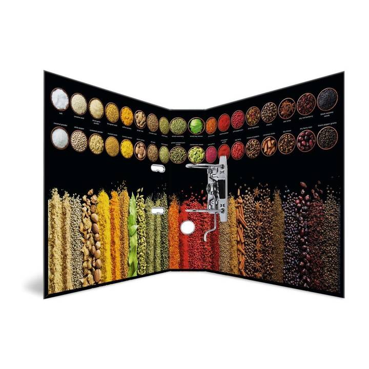 HERMA Classeur Spices (A4, 7 cm, Noir, Multicolore)