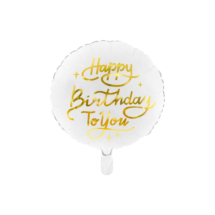 PARTYDECO Ballon en feuille Happy Birthday (35 cm, 1 pièce)