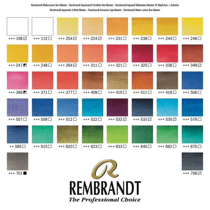 REMBRANDT Colore acquerello Master Set (42 pezzo, Multicolore)