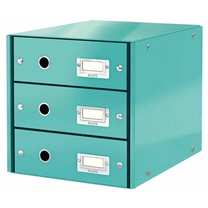 LEITZ Boite à tiroirs de bureau Click & Store (A4, 286.0 mm  x 282.0 mm  x 358.0 mm, Turquoise)