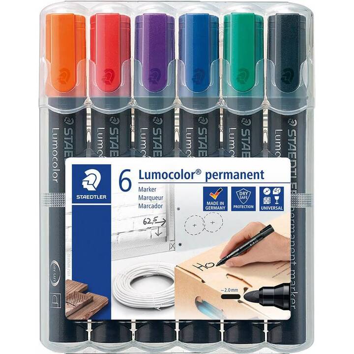 STAEDTLER Marqueur permanent Lumocolor 352 (Multicolore, 6 pièce)