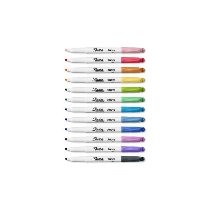 SHARPIE Pennarello indelebile S-Note Creative (Multicolore, 12 pezzo)