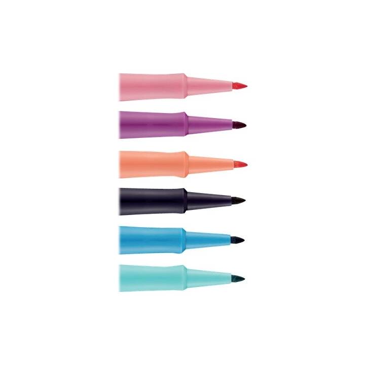 PAPER MATE Crayon feutre (Brun, Pink, Jaune, Bleu, Mauve, Orange, Vert, Noir, 12 pièce)