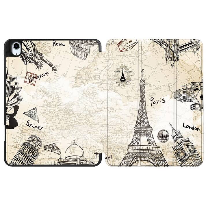 EG coque pour iPad Air 10.9" (2022) 5e génération - noir - lieux touristiques