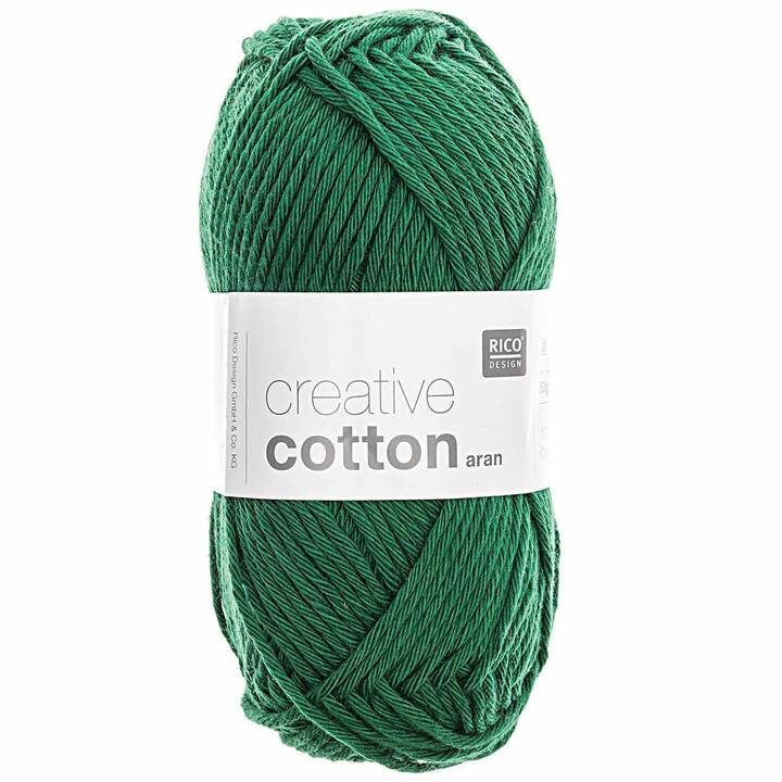 RICO DESIGN Lana Creative Cotton Aran (50 g, Verde)