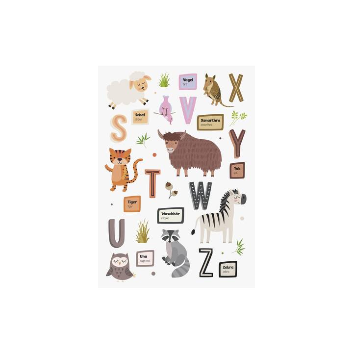 HEYDA Sticker Heyda Fensterbilder Tiere & Alphabet (Text & Buchstaben)