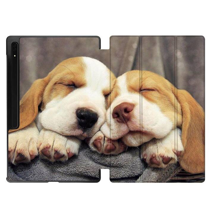 EG Housse (11", Galaxy Tab S9, Chiens, Brun)