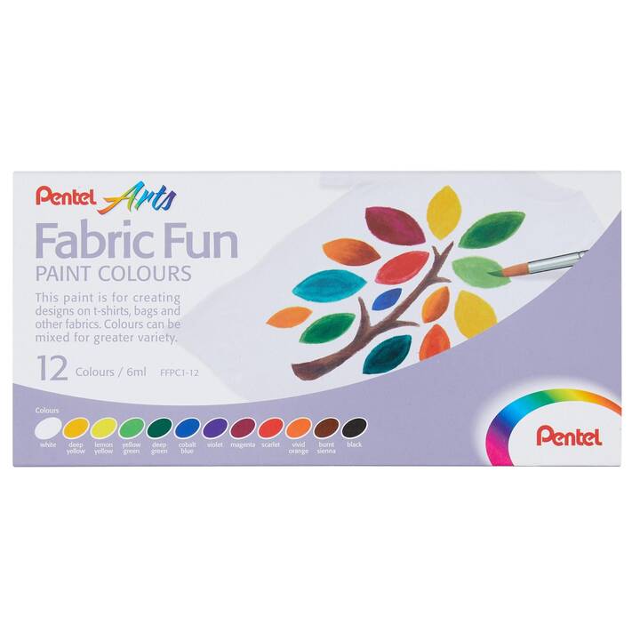 PENTEL Marcatore tessile (Multicolore, 12 pezzo)