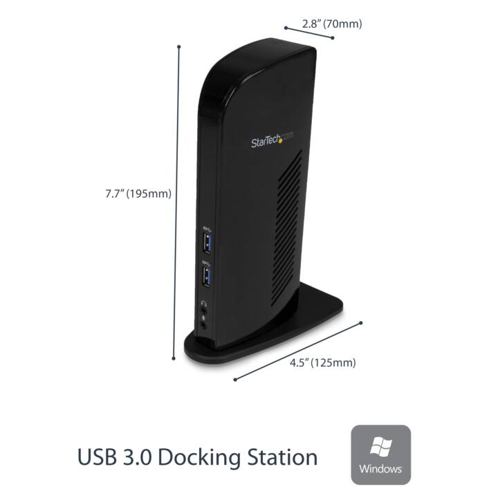 STARTECH.COM Dockingstation (HDMI, DVI-I, 2 x USB 3.0 Typ-A, 4 x USB 2.0, RJ-45 (LAN))