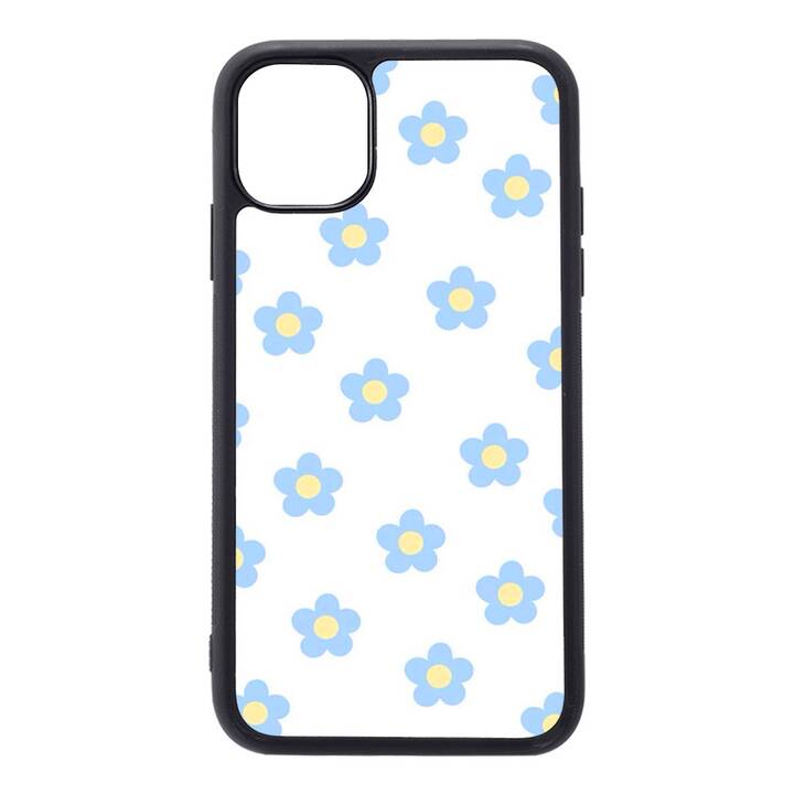 EG coque arrière pour iPhone 11 6.1" (2019) - bleu - fleurs