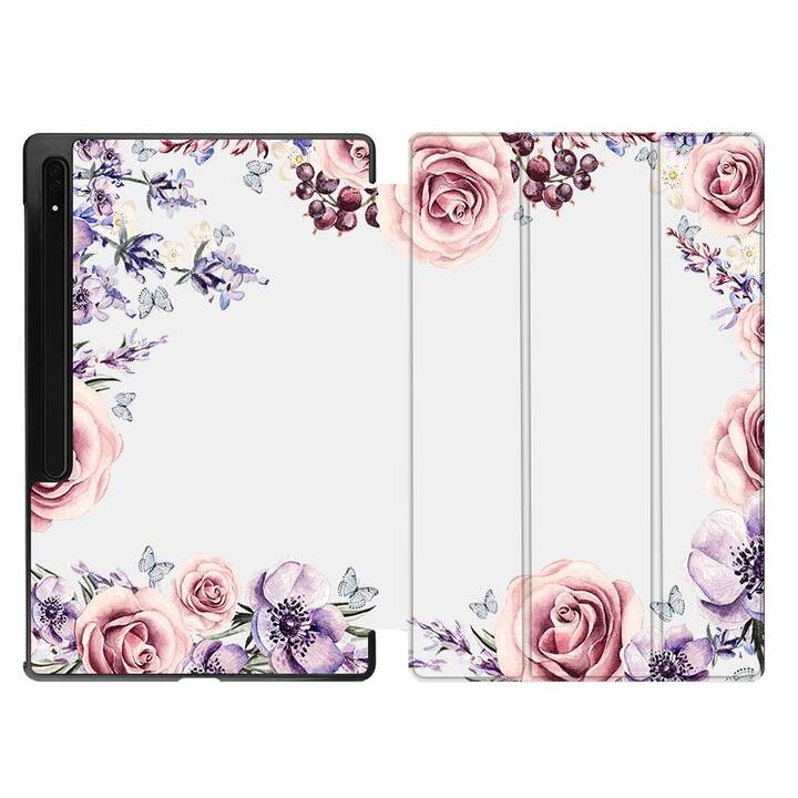 EG Housse (11", Galaxy Tab S9, Fleurs, Pourpre)