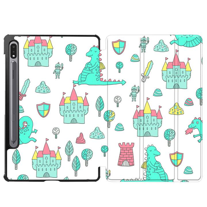 EG coque pour Samsung Galaxy Tab S8+ 12.4" (2022) - vert - dessin animé