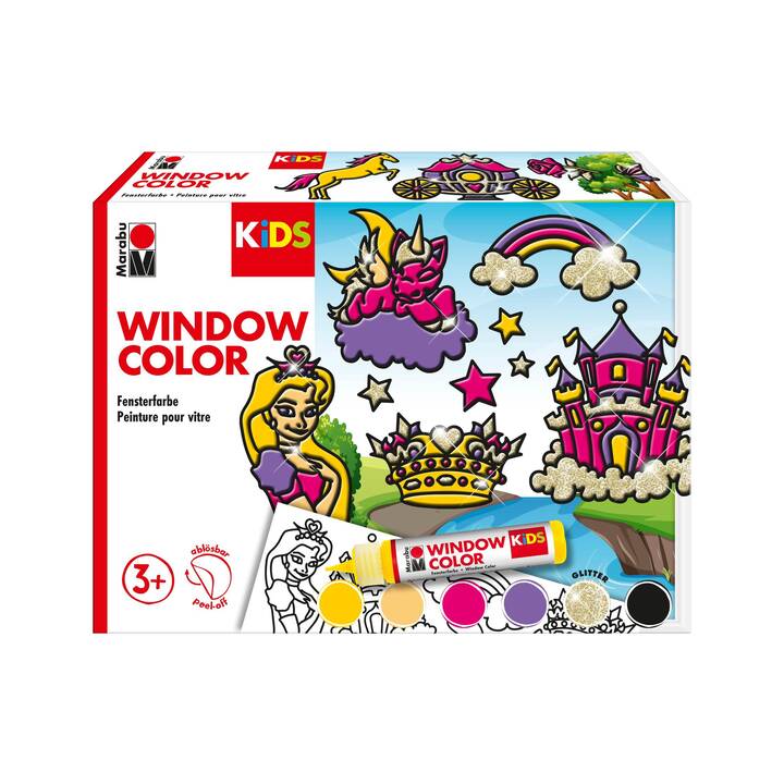 MARABU Colore di finestra Kids Color Set (6 x 25 ml, Multicolore)