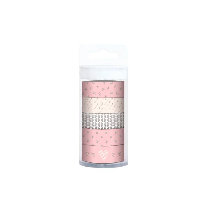URSUS Washi Tape Set Amor (Silber, Rosé, 10 m)